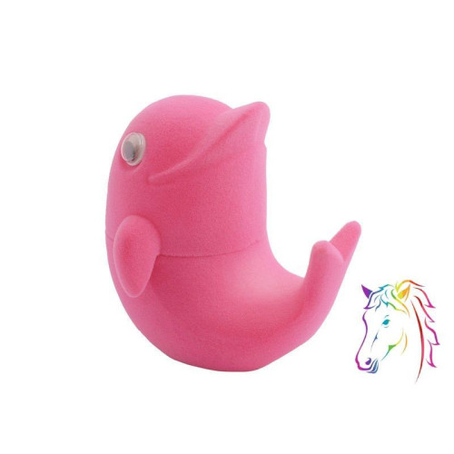 Pink delfin bársony ékszerdoboz