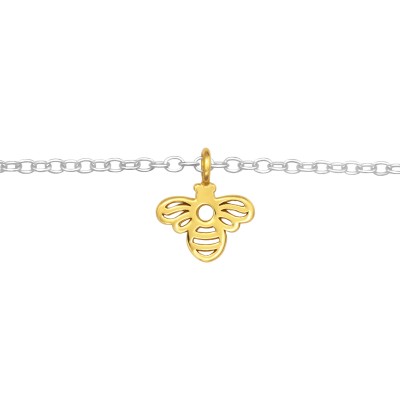 Méhecske aranyozott ezüst karkötő - A4S43649