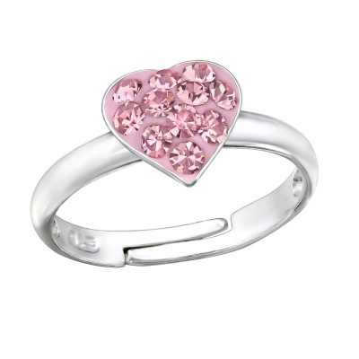 Kristály szív 925 ezüst gyűrű - A4S43535