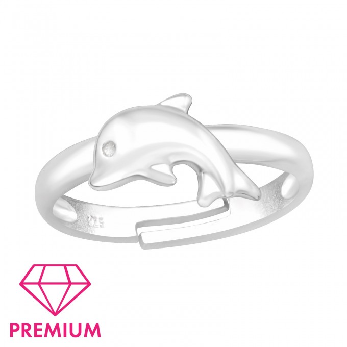 Egyszerű delfines állítható ezüst gyerek gyűrű - AA4S43990