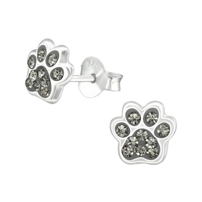 Kutya mancs kristály ezüst fülbevaló - A4S37017