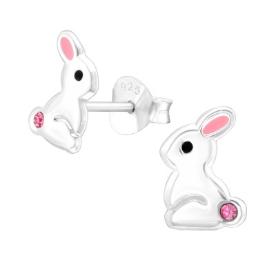 Húsvéti nyuszi, nyúl ezüst stift fülbevaló gyerekeknek - A4S43173