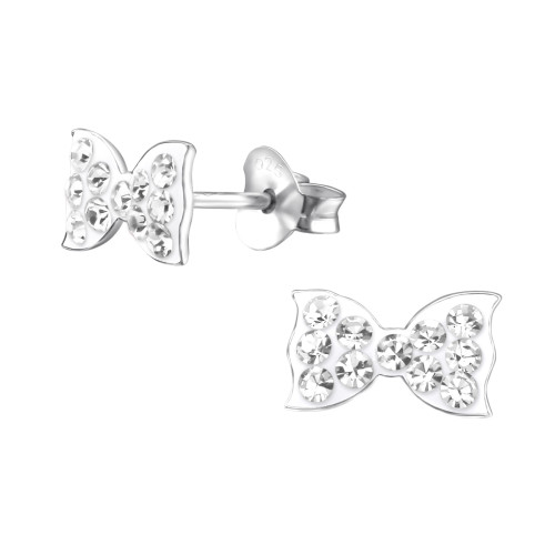 Mansi gyermek ezüst kristály fülbevaló, 1 pár