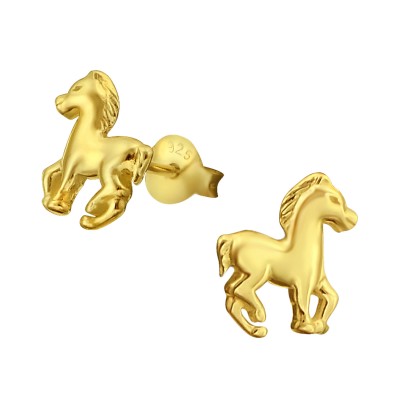 14k aranyozott ló ezüst stift fülbevaló - A4S20636