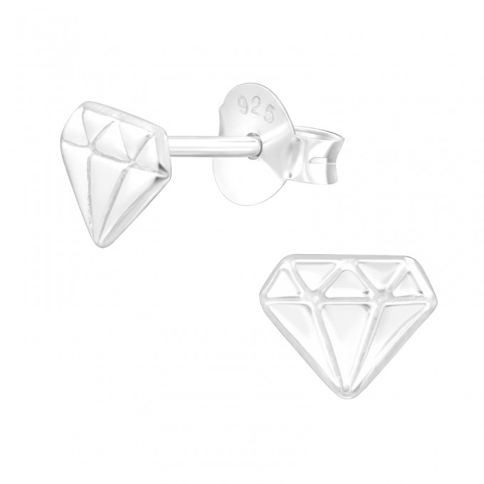 Gyémánt 925 ezüst beszúrós fülbevaló, 1 pár - A4S42953