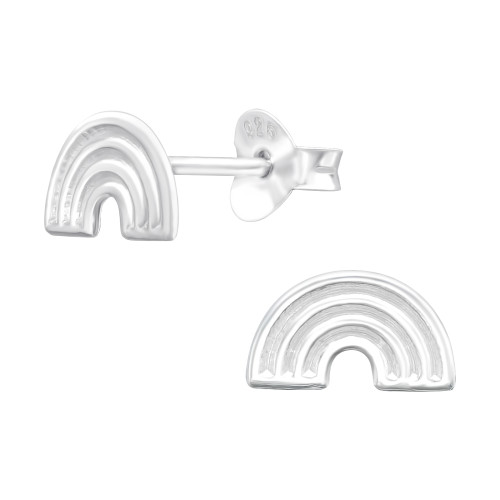 Szivárványos egyszerű ezüst gyermek fülbevaló,1 pár