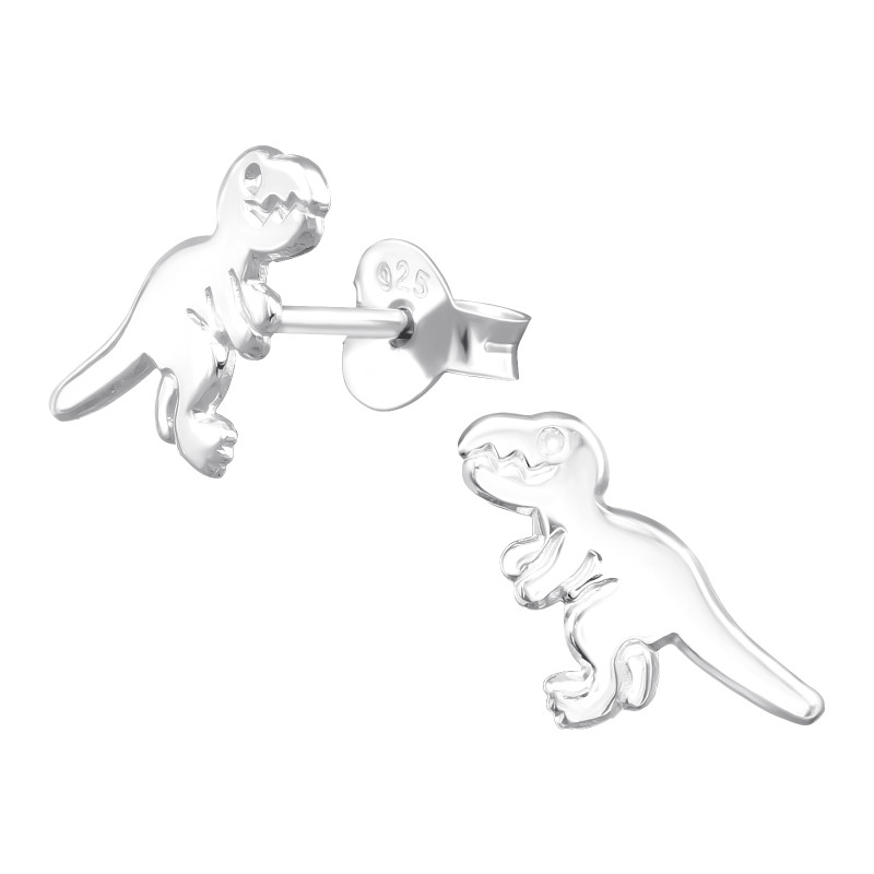 T rex egyszerű ezüst gyermek fülbevaló,1 pár T rex egyszerű ezüst gyermek fülbevaló,1 pár