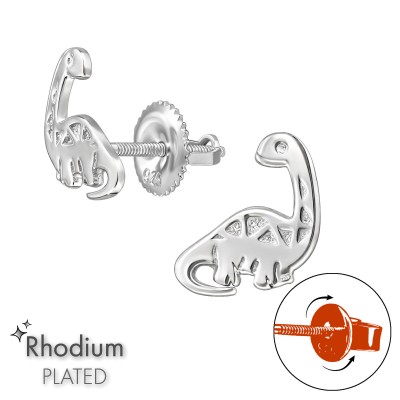 Dinós gyerek csavaros fülbevaló 925 ezüst - 1 pár