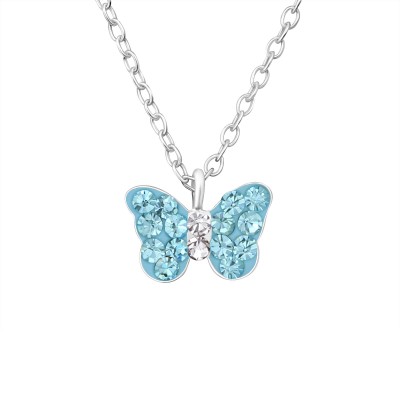 Pillangó kék kristály nyaklánc - A4S24658