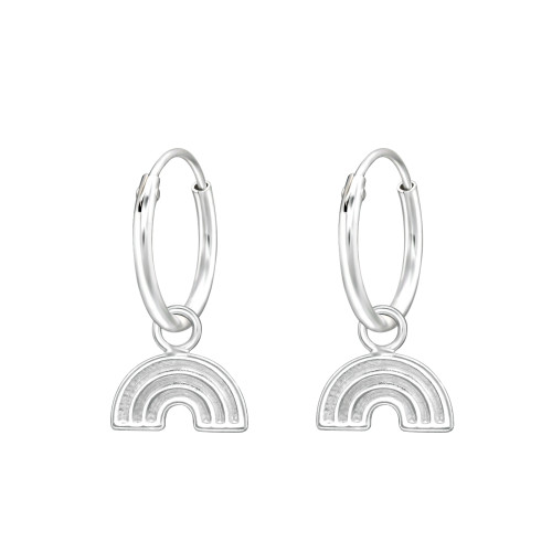 Szivárvány gyermek ezüst karika fülbevaló, 1 pár