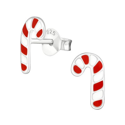 Karácsonyi nyalóka ezüst színes fülbevaló - A4S990
