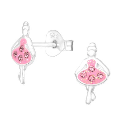 Balerina kislány pink köves stift gyerek fülbevaló - A4S43203