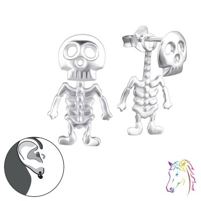Csontváz két részes stift ezüst gyermek fülbevaló - A4S24278